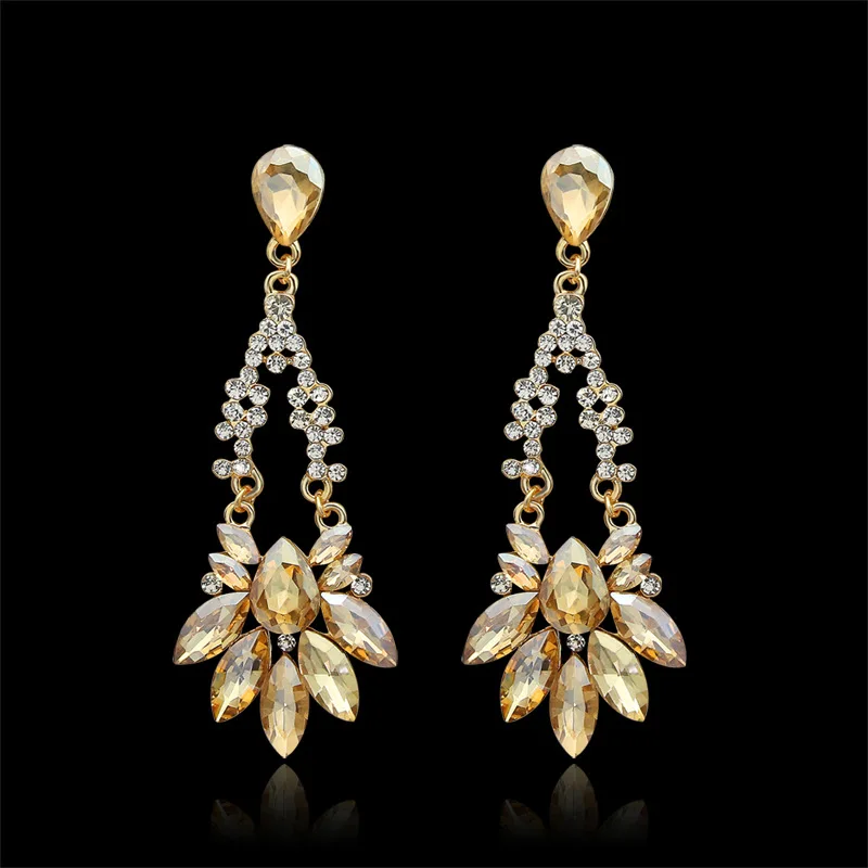 Цветок Богемия Романтический Цвет Модный Золото Серебро Покрытием Crystal Мотаться