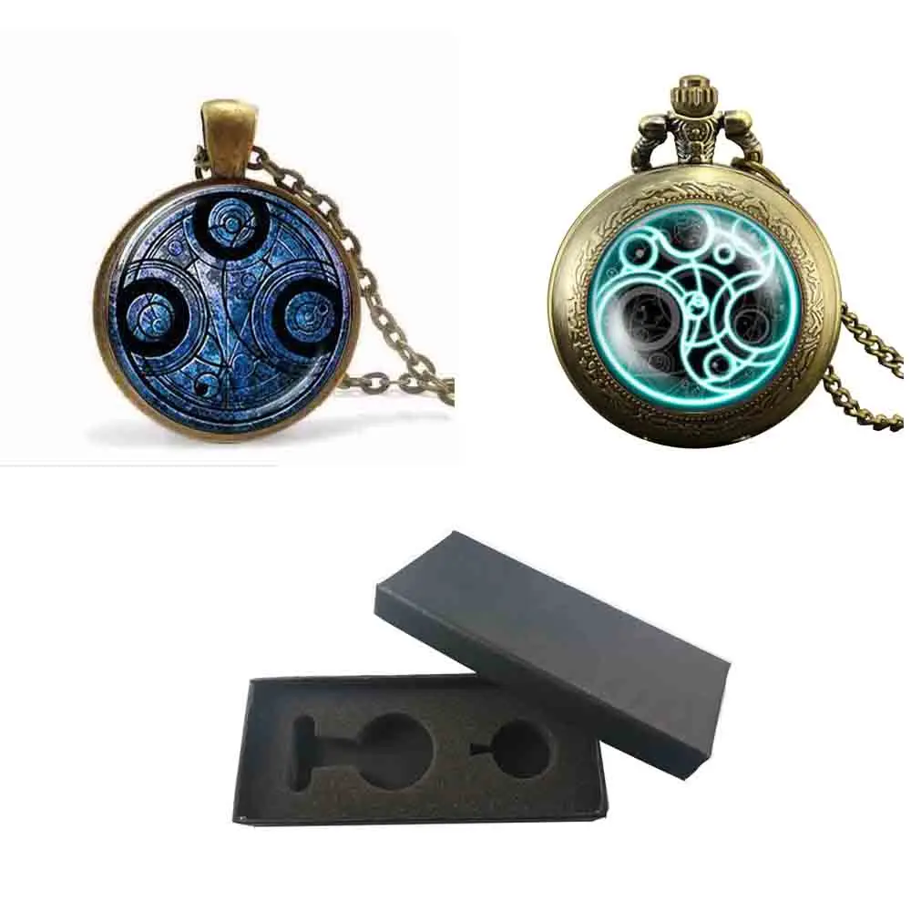 Доктор Кто Кулон ожерелье кварцевые карманные часы 1 комплект Подарочная коробка