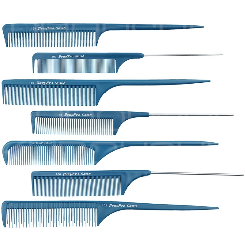 7 шт./лот зеленые профессиональные расчески Парикмахерская для укладки волос