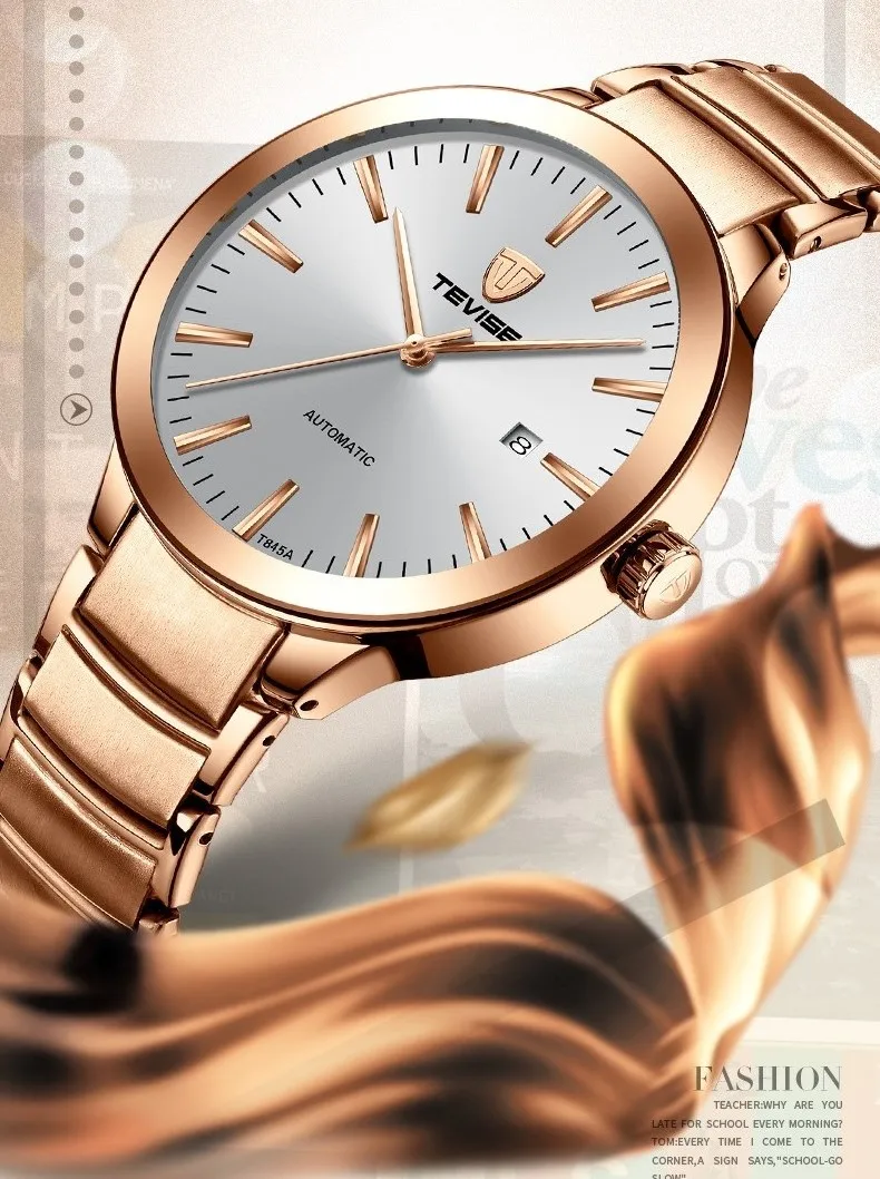 Мужские часы TEVISE Топ бренд класса люкс Простые мужские автоматические Дата