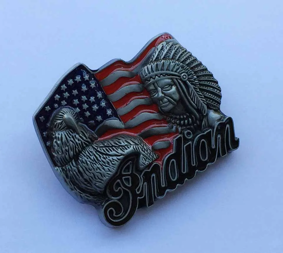 Пряжка для ремня в виде американского флага и индийского головы | Дом сад