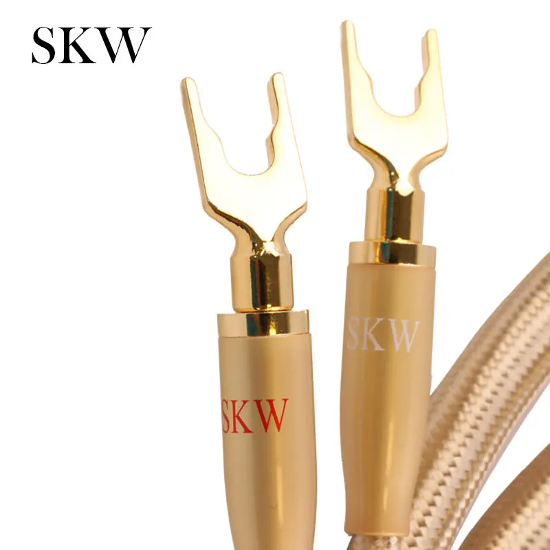 SKW HIFI аудио кабель 6N OCC Spade + банановый терминал аудиофил динамика домашний
