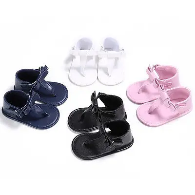 2017 г. Новая летняя обувь для маленьких девочек Вьетнамки с бантом сандалии мягкая