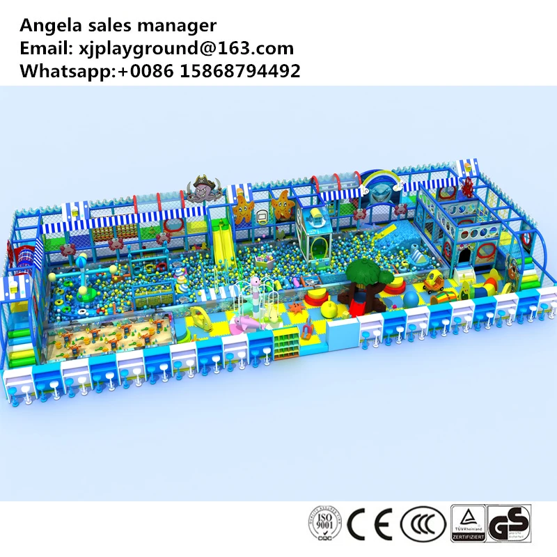 2017 маленькая круглая игровая площадка для помещения с большой горкой|indoor