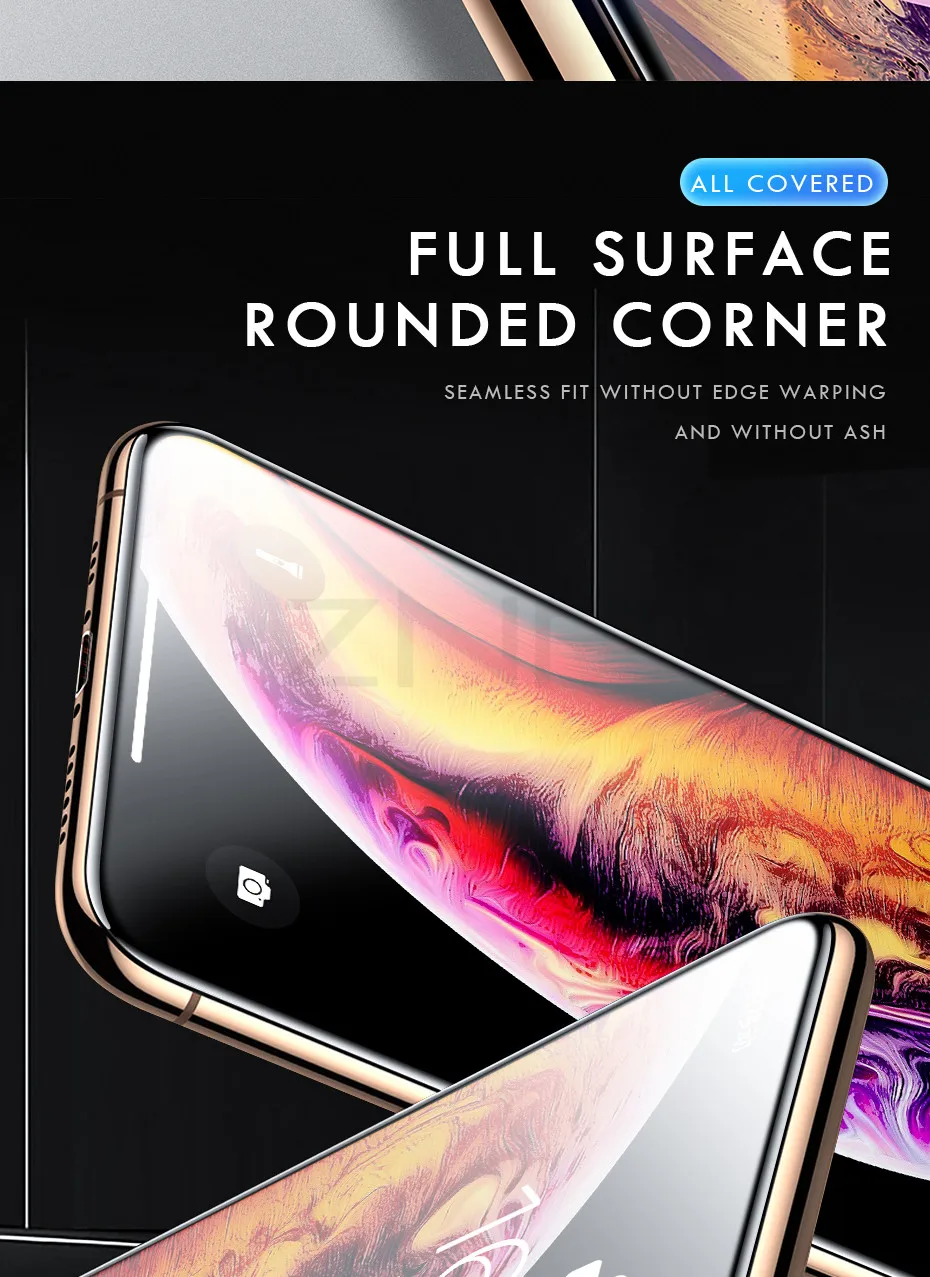 ZNP 15D закругленные края полное покрытие экрана протектор стекло на iPhone X XS Max XR протектор экрана для iPhone Xs X стеклянная пленка