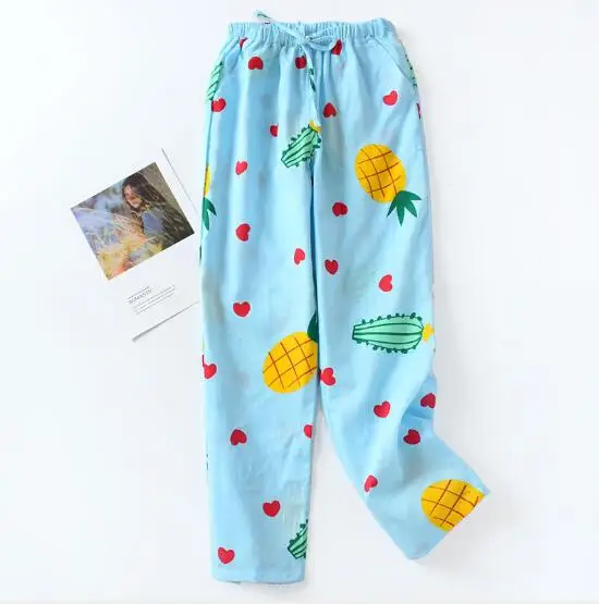Женские пижамные штаны повседневная хлопковая одежда для сна женщин Осень-зима