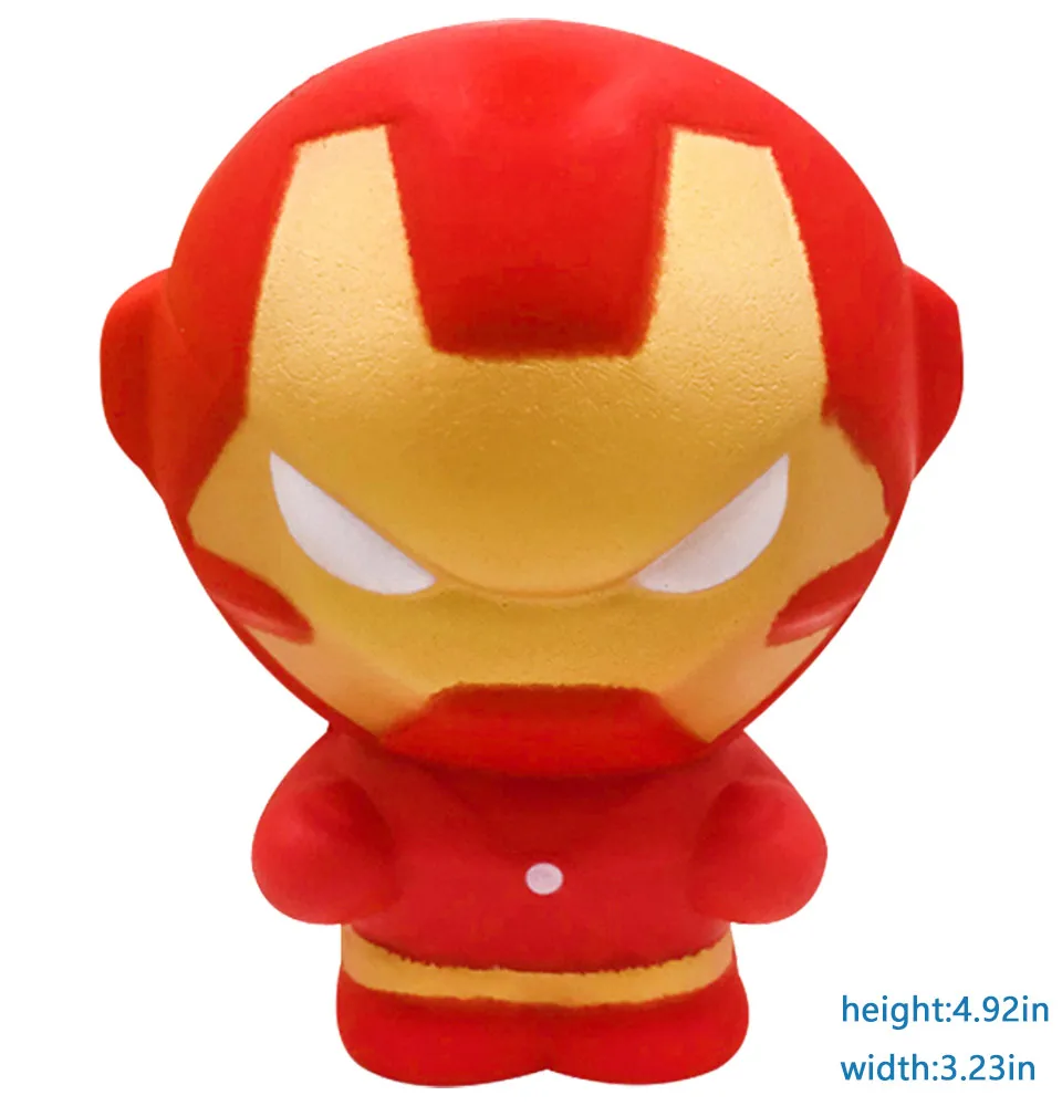 iron man Милый супер герой, мягкий человек-паук, Железный человек, Халк, медленно поднимающаяся мягкая сжимающая игрушка, ароматизированный хлеб, облегчение стресса для детей, забавный подарок - Цвет: iron man