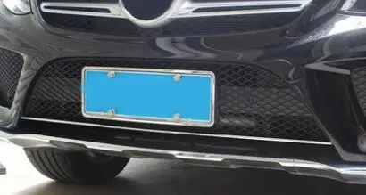 bright silver Для Mercedes Benz GLE купе W166 GLS стайлинга автомобилей переднего бампера нижней сетки решетка гриль Нижняя крышка Накладка Нержавеющая сталь Стикеры - Название цвета: bright silver