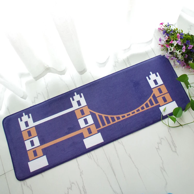 

RFWCAK 40*120cm Bedside Sofa Coffee Table Long Peacock Door Mat Carpet Kitchen Oil Absorption Dirt Floor Mat