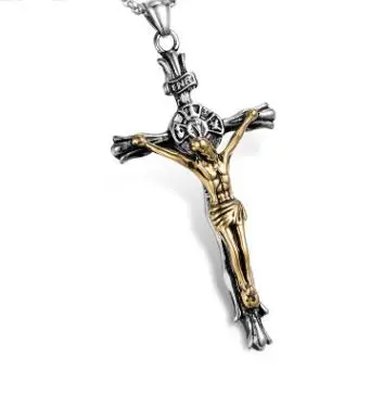 Небесный отец кулон в форме Креста с Иисусом из нержавеющей стали и