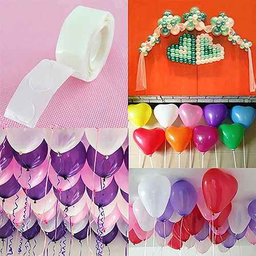 100 шт/рулон двусторонняя клейкая лента воздушный шар палка DIY свадебный стикер