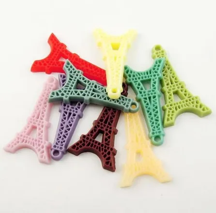 Fashion Vintage Resin Mixed Color Eiffel Tower Cameo Cabochon Charms Pendants For Jewelry Making Findings Bracelets 10PCS Z3035 | Украшения