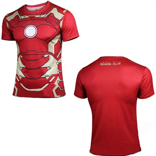 Free Shipping NEW 2015 Marvel Captain America 2 Super Hero lycra compression tights sport T shirt Men | Мужская одежда