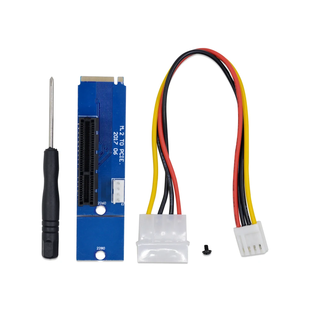 Адаптер CHIPAL PCI E 4X Мама к NGFF M.2 папа e 1x 4x с кабелем питания для майнера BTC|pci-e 1x|ngff