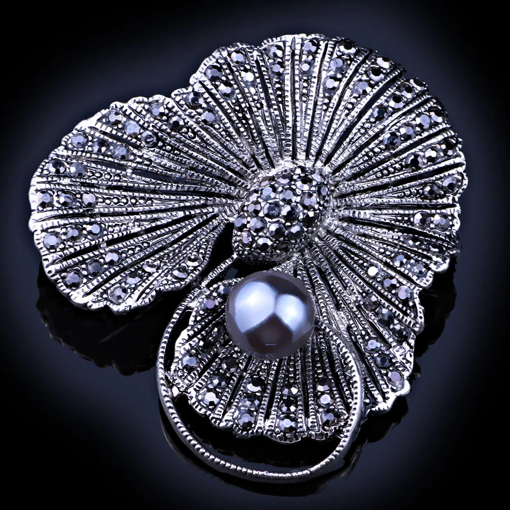 Женская Винтажная брошь в виде большого листа | Украшения и аксессуары