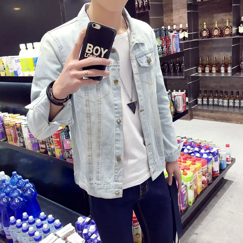 Новинка 2017 мужская куртка повседневные джинсовые куртки с джинсовой курткой