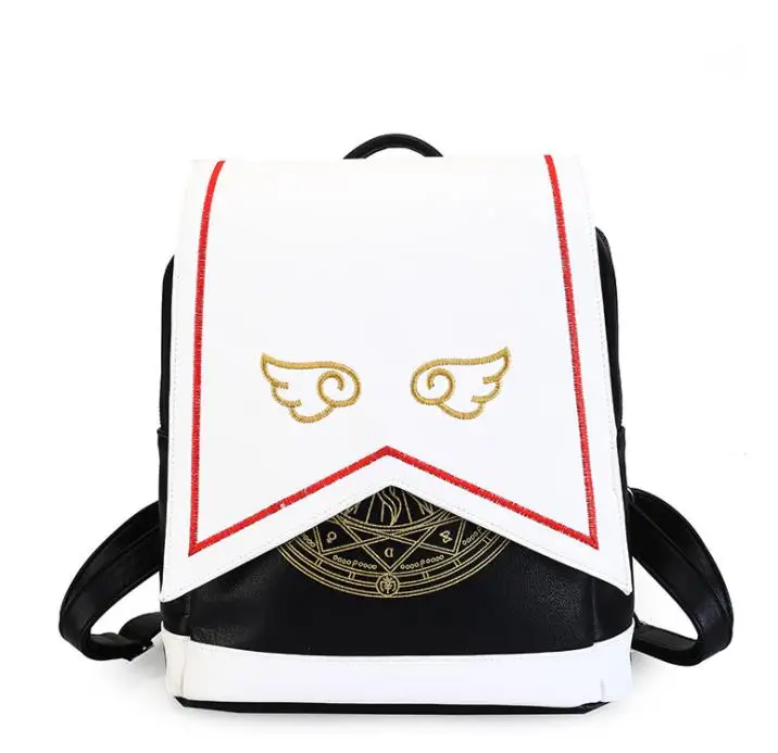 Женский рюкзак из ПУ кожи с крыльями ангела аниме картами Captor SAKURA Kawaii мини