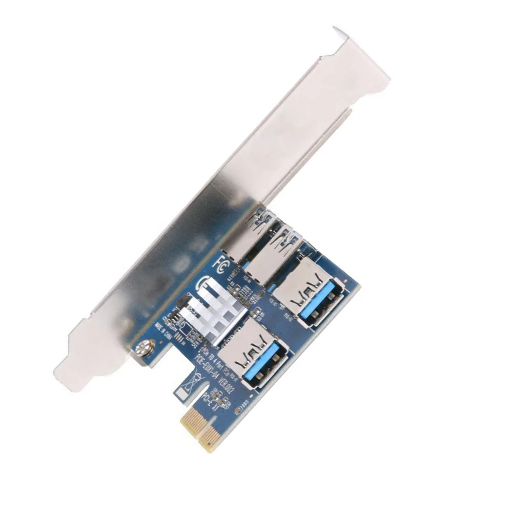 Новинка 2019 карта расширения PCI от 1 до 4 разъемов USB 3 0 конвертер переходные карты