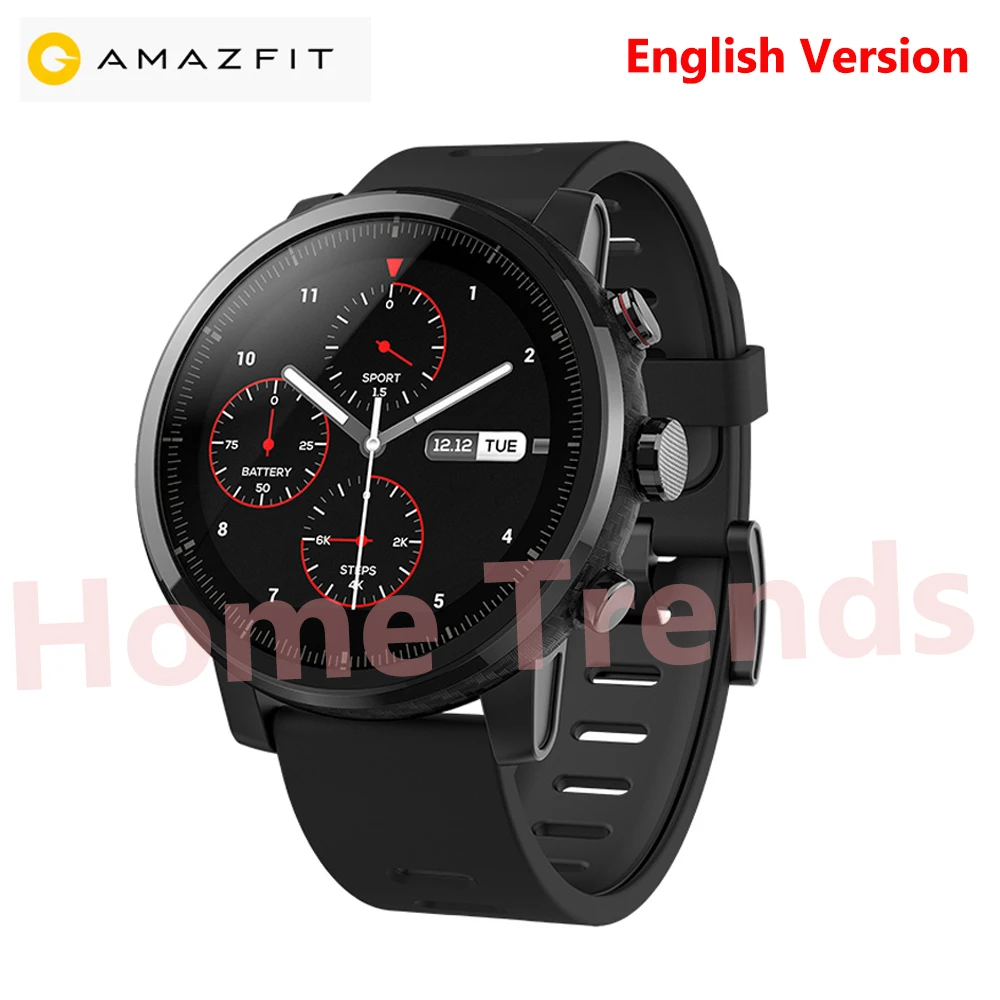 Huami Amazfit 2 SmartWatch Английская версия gps PPG пульсометр 5ATM водонепроницаемые