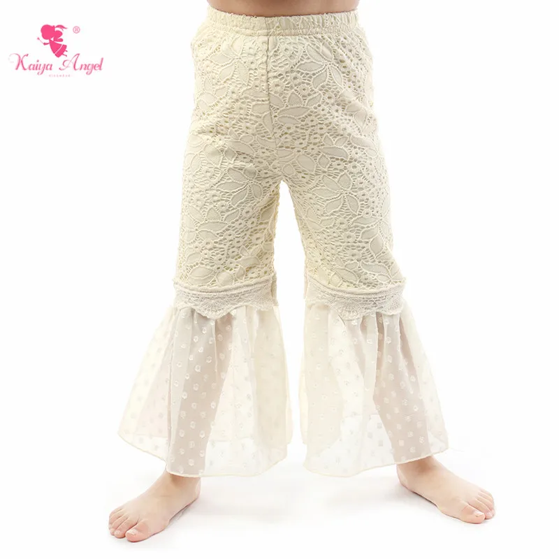 

Kaiya Angel New Baby Girl Pants Children Clothes Spring Summer Antumn Party Princess Soild White Lace Factory Wholesale