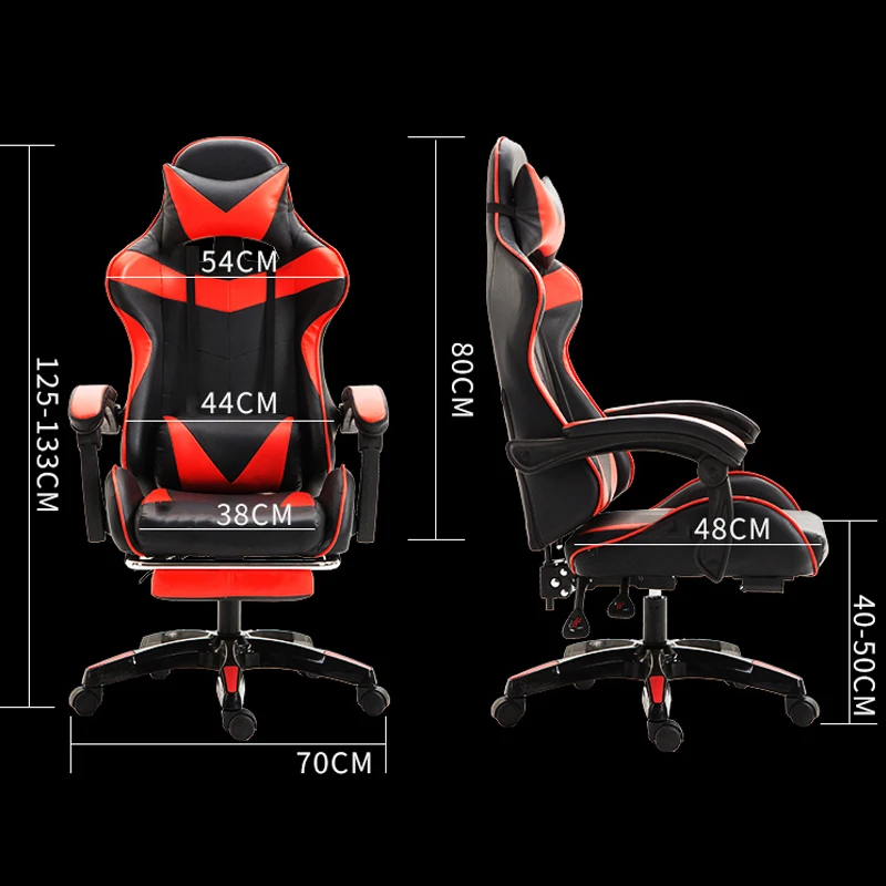VESCOVO Silla массажный стул геймера компьютерное игровое регулируемое кресло Кожаное офисное кресло