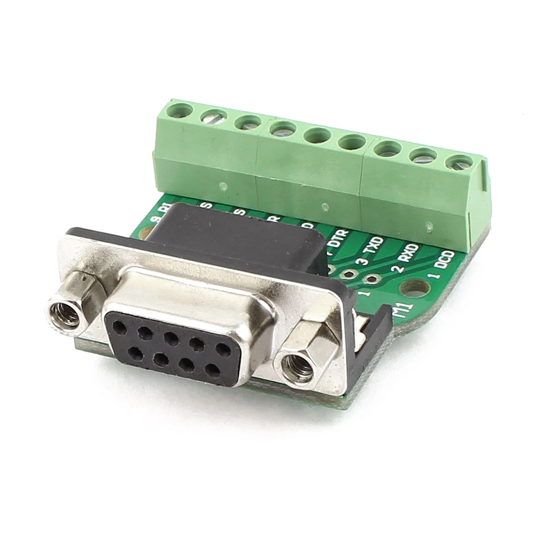 

KSOL DB9 RS232 Serial to Terminal Female Adapter Connector Breakout Board Black+Green
