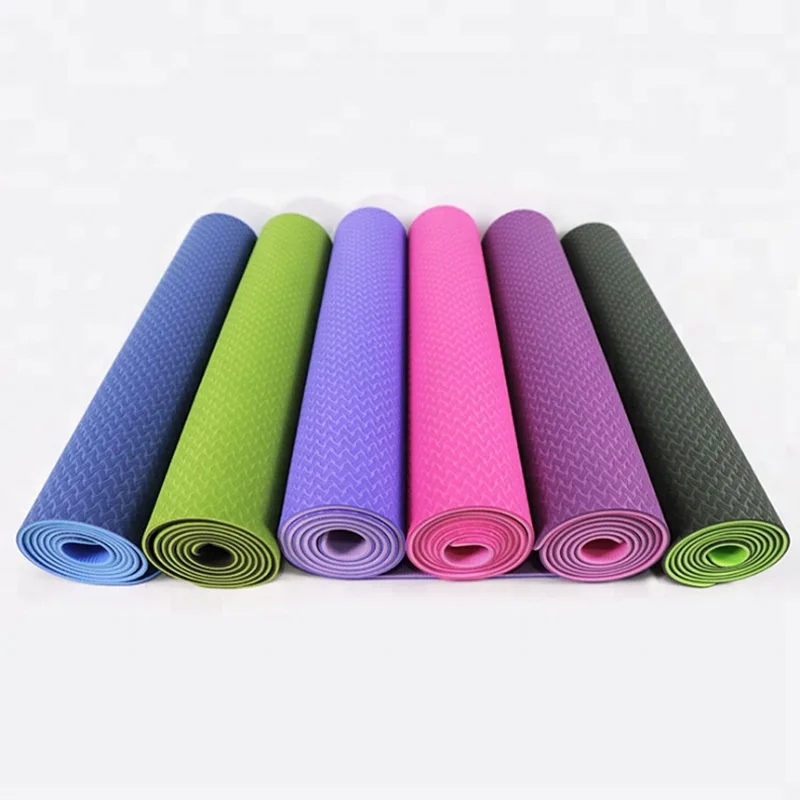 

High Quality 183*61cm Yoga Mat TPE Pilates Exercise Pad Fashion Double Color Gym Mat Non-slip Acupressure Mat