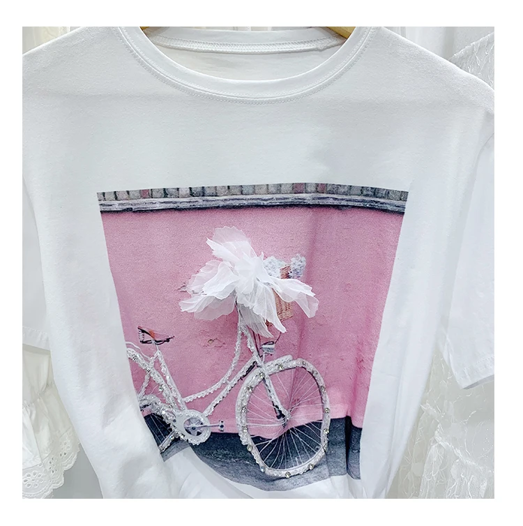 2019 летние Для женщин Повседневное Рубашка с короткими рукавами пуловер круглым