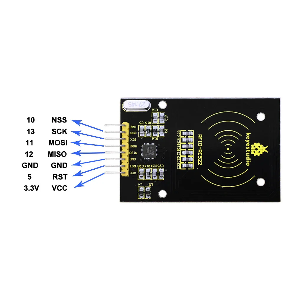 

Keyestudio 13.56MHz RFID Module MF RC522 Reader Writer Sensor Card For Arduino Module 3.3V DC