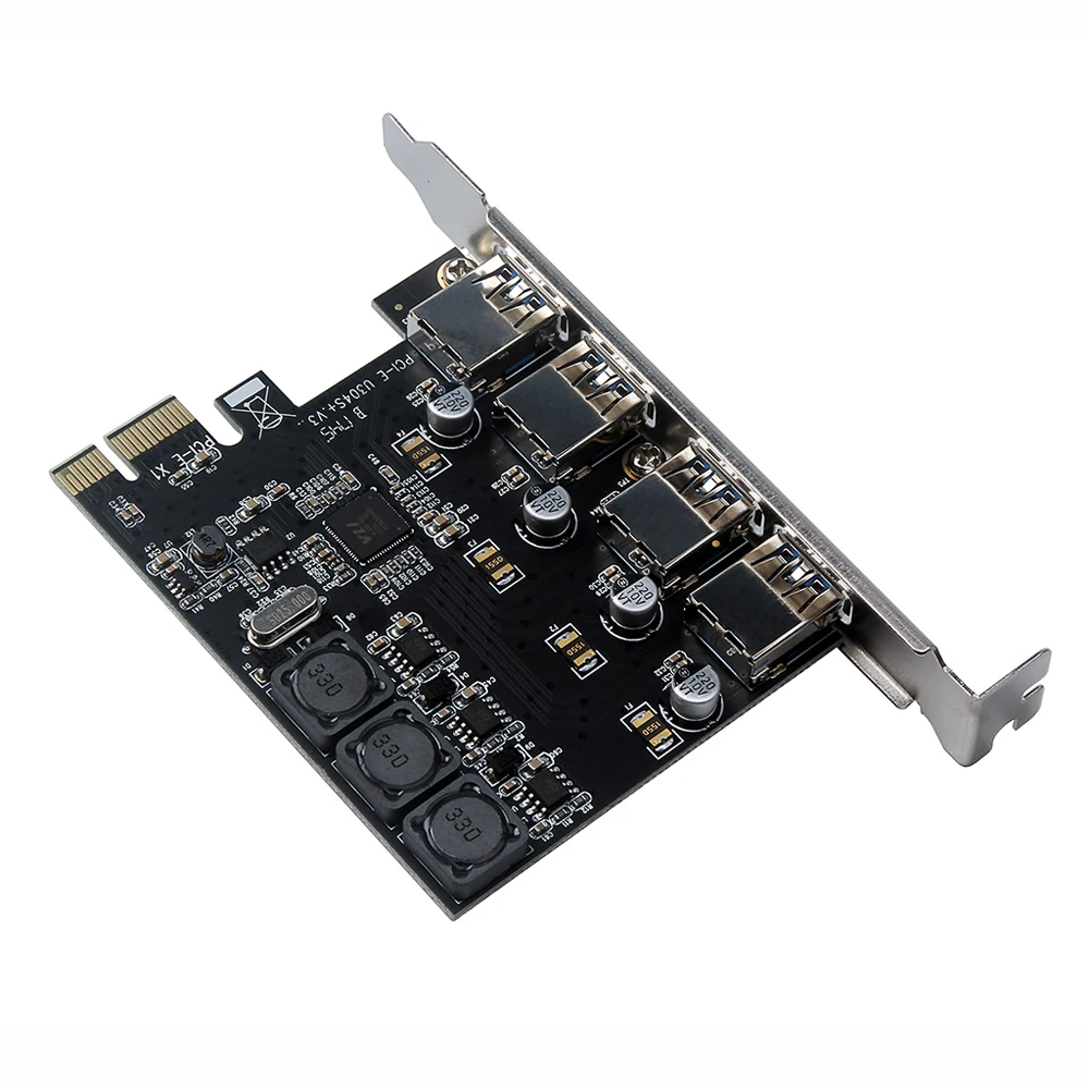 PCI E к USB 3 0 4 порта 1X плата расширения 6A разъем питания для настольных компьютеров