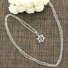 Новинка, модное ожерелье, корабль, колеса, штурвал 20х15 мм, подвески из серебра, короткие, длинные, для мужчин и женщин, подарочное колье, ювелирные изделия, чокер