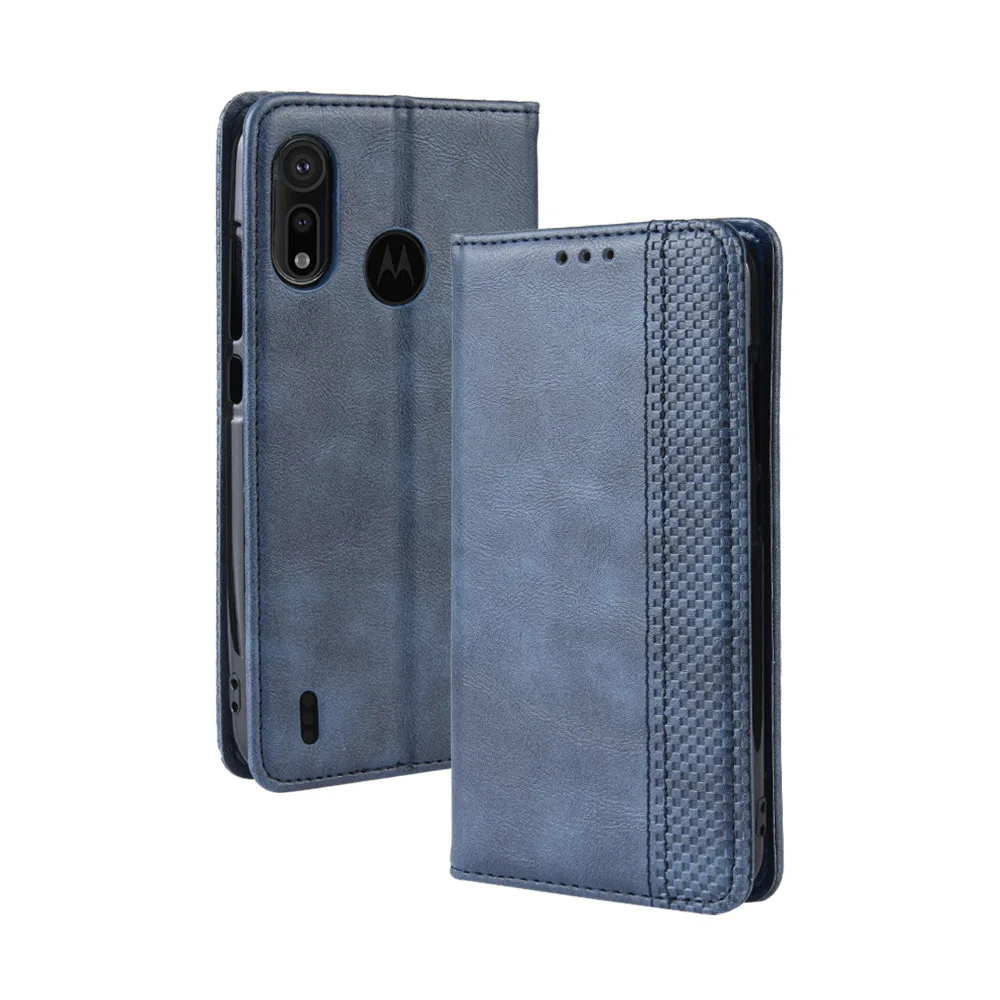 Кожаный чехол книжка для Motorola P40 Play винтажная задняя крышка телефона Moto P 40 с