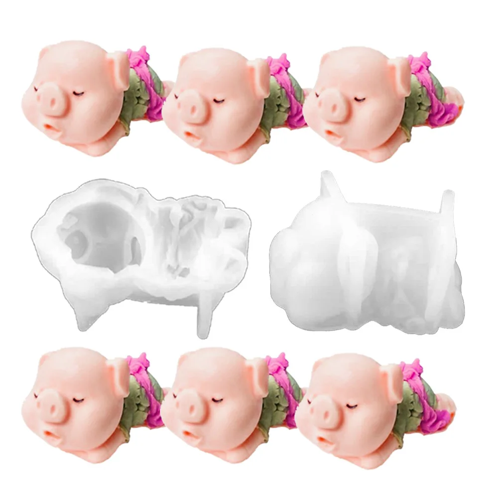 GODWJ 3d форма для торта с сонной Свинкой мороженого силиконовая мусса инструменты