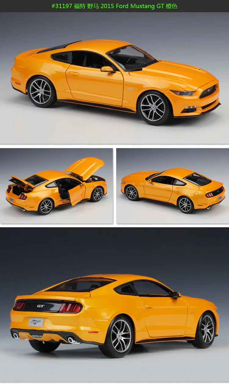 1:18 Maisto Ford Mustang GT матовый черный/оранжевый/желтый/синий/красный литой модельный автомобиль
