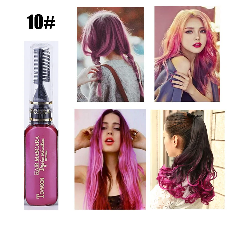 DIY Цвет волос 13 цветов краска для волос Временные одноразовые для волос цвет водостойкая цветная тушь для ресниц нетоксичный цвет воск для волос AM024