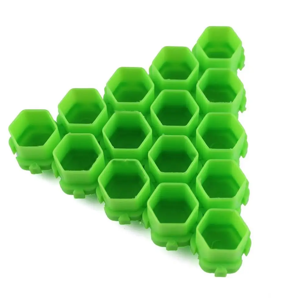 green Горячая распродажа! Красочные профессиональные Hive с сопротивлением чернильная чаша для пчелиных сот Форма чернил для татуажа, чашки крышки для татуировки аксессуары оптом 200 шт./пакет - Цвет: green