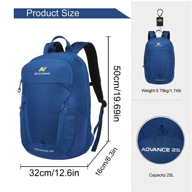25L NEVO RHINO, водонепроницаемый мужской рюкзак, унисекс, дорожная сумка, походный, для альпинизма, альпинизма, кемпинга, рюкзак для мужчин