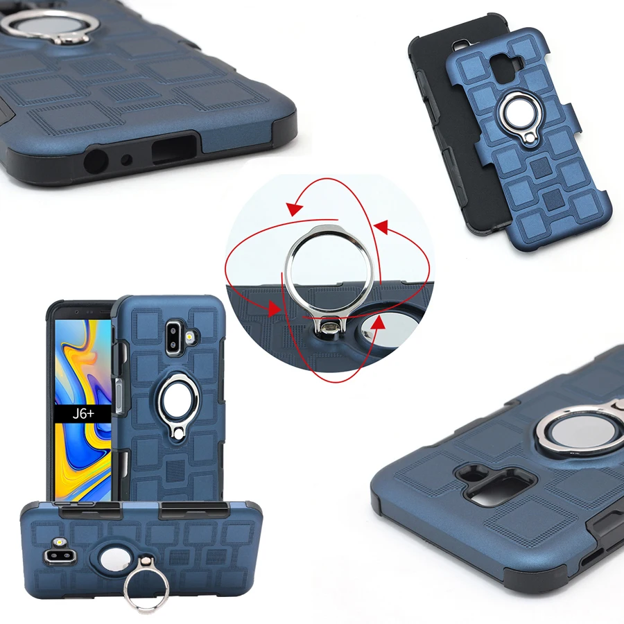 Cover For Samsung Galaxy J4 J6 Plus Prime Silicone Shockproof Phone Case Luxury Armor Ring Stand |