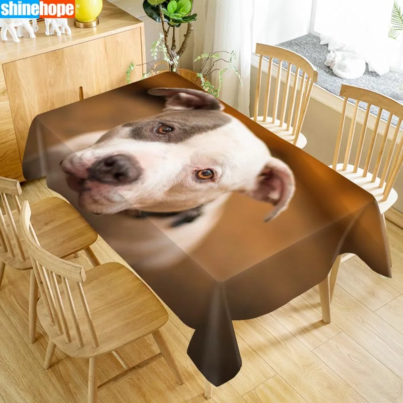 Скатерть с животным узором, с изображением собаки, Amstaff, скатерть, Пылезащитная моющаяся ткань, прямоугольная скатерть для домашнего декора стола - Цвет: tablecloths 25