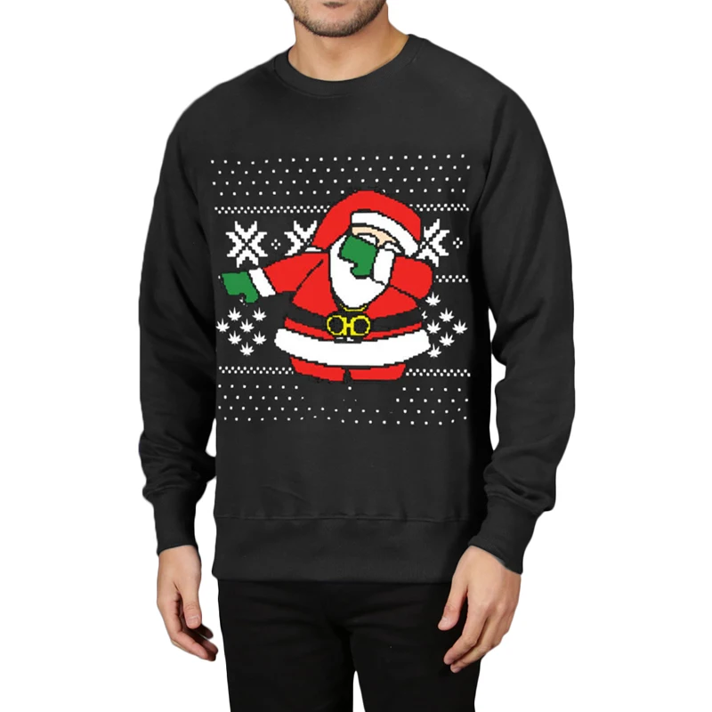 Большой размер мужские свитшоты с капюшоном Забавный Рождественский милый