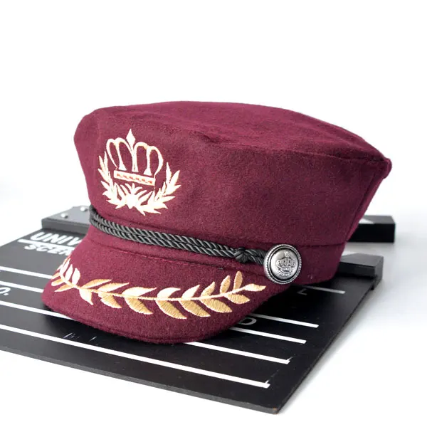 2016 весенний Модный берет Женская восьмиугольная кепка черная Шерстяная Newsboy для