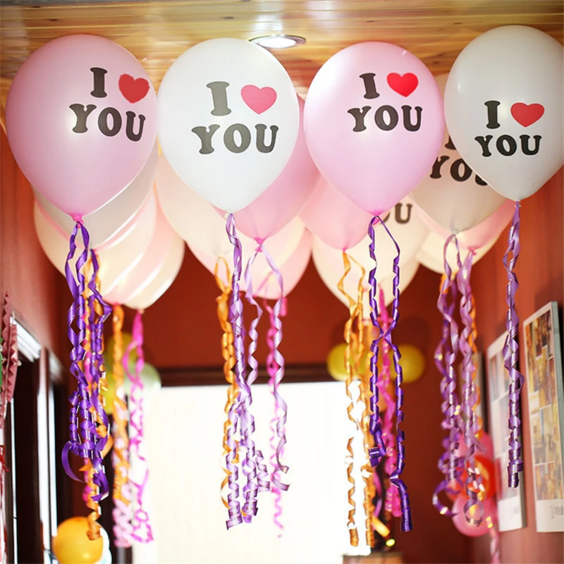 

10pcs 12inch I Love You Balloon Heart Love Latex Printed Balloons Inflatable Air Ball Wedding Decoration Birthday Party Balloons