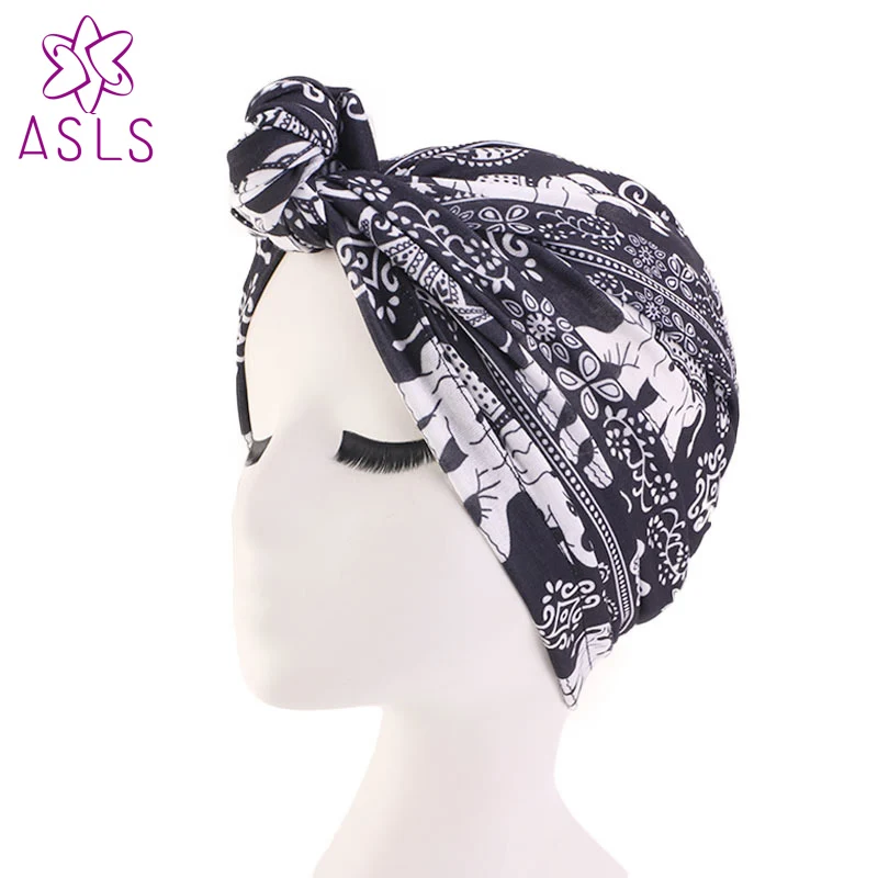 Новый женский тюрбан шляпа в богемном стиле с принтом и узлом Африканский твист
