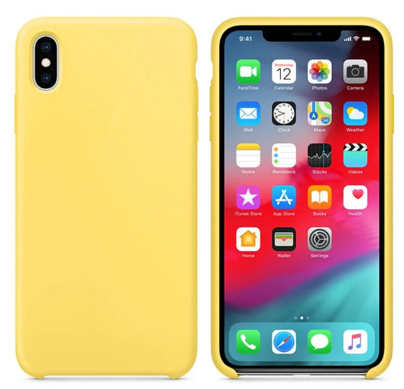 canary yellow Для iphone Xs Max чехол с офоническим логотипом Жидкая силиконовая резина мягкая подушка из микрофибры чехол для телефона iphone Xs Xr Xs Max - Цвет: canary yellow