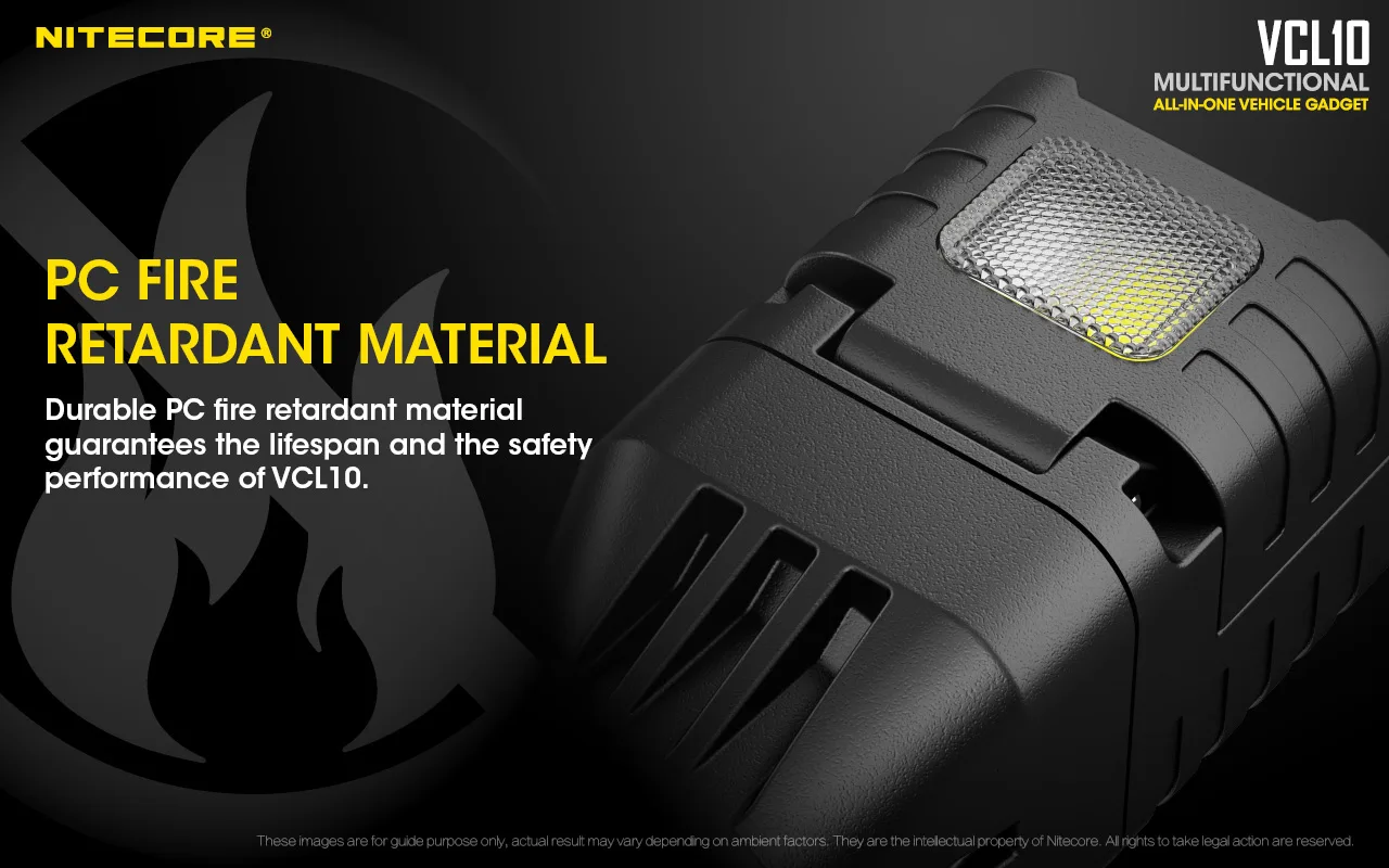 Nitecore vcl10 многофункциональный все-в-одном автомобиль гаджет поддержка QC 3,0 Автомобильное зарядное устройство/стекло Выключатель/аварийный Предупреждение ющий светильник