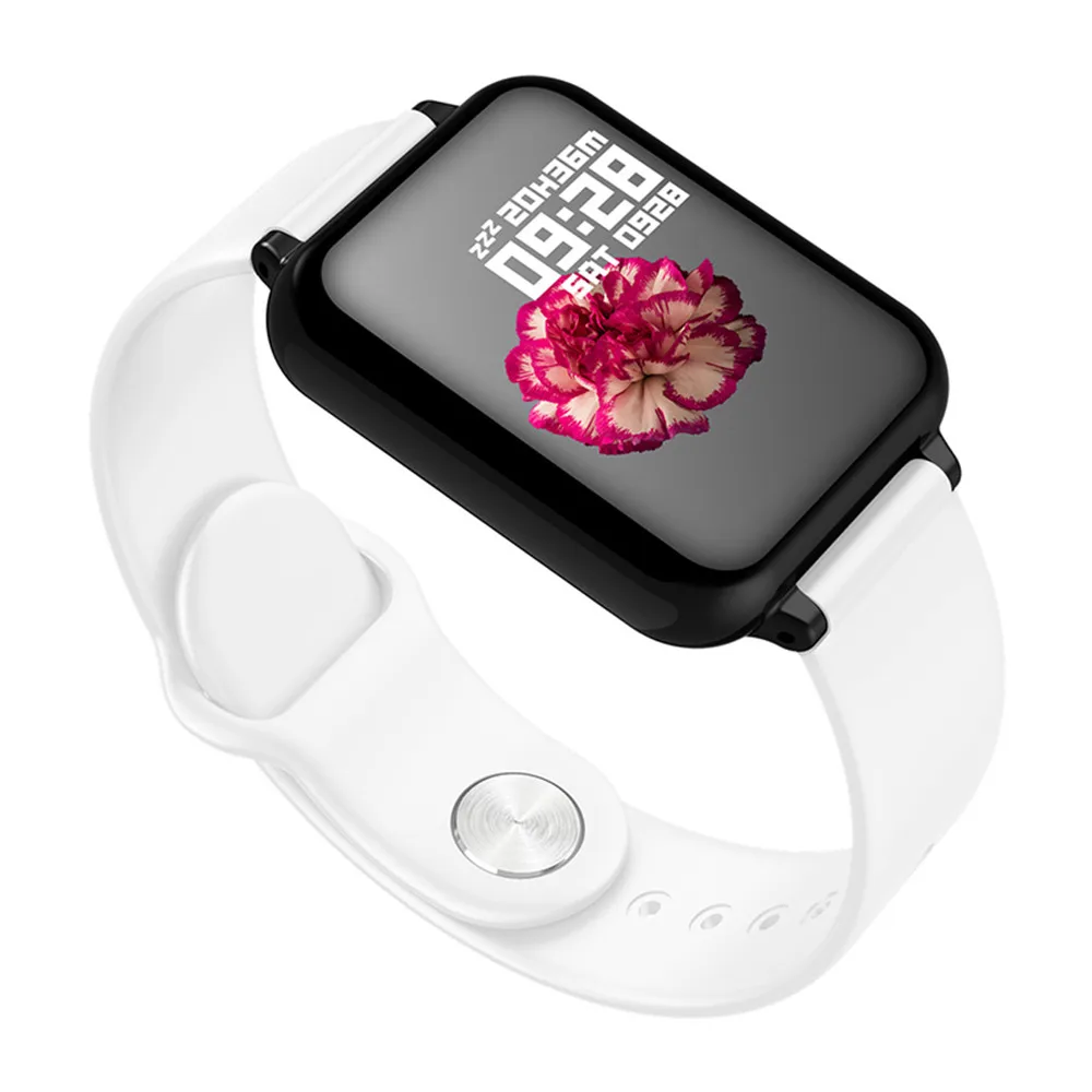 b57c white B57 умные часы водонепроницаемые спортивные для iphone телефон Smartwatch монитор сердечного ритма функции кровяного давления для женщин мужчин детей - Цвет: b57c white