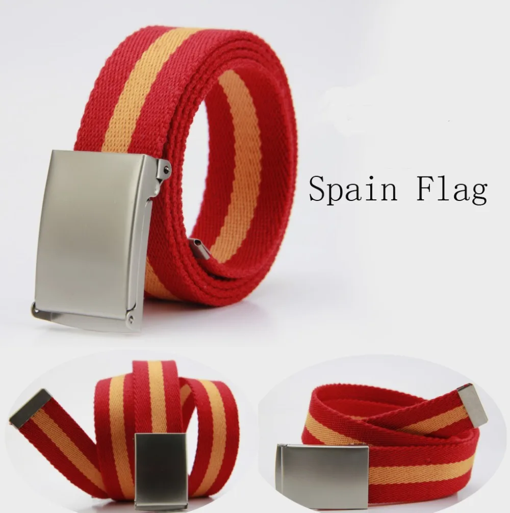 2018 новый модный красный оранжевый Испанский флаг Полосатый ремень для мужчин|belt