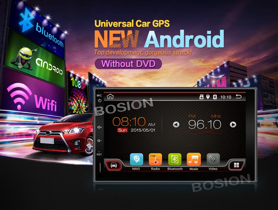 7-дюймовый 2DIN Android 7 1 стерео аудио Wi-Fi gps навигации Road FM радио Bluetooth USB SD Сменные