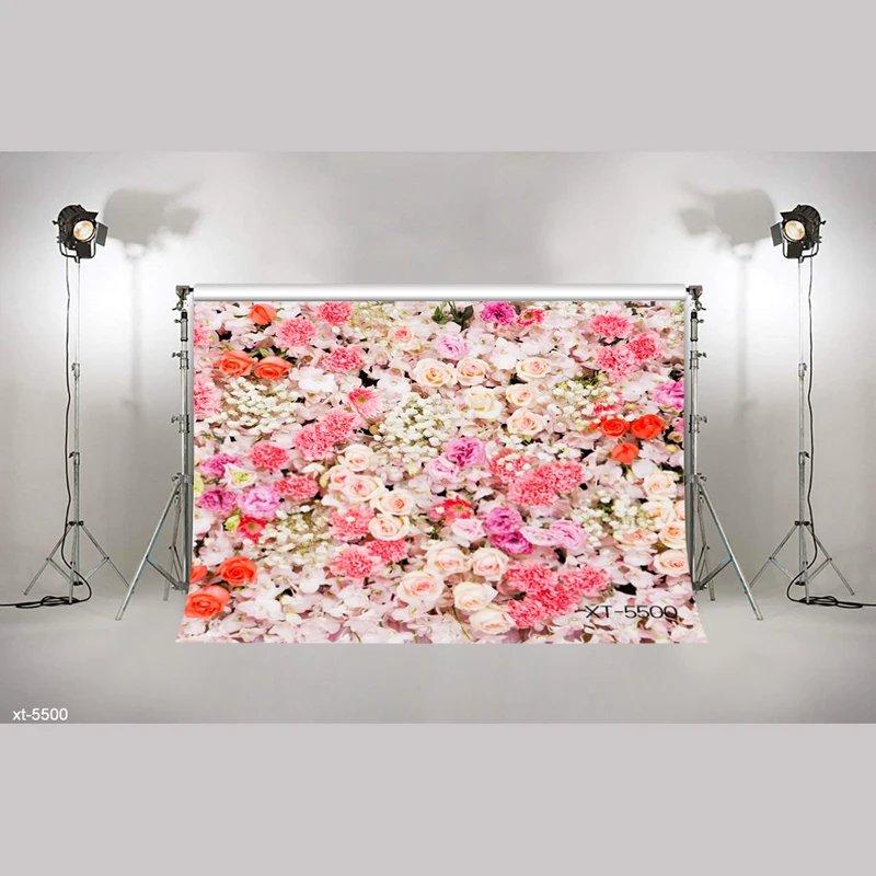 

Vinyl 3D Blooming Roses Anthemy Flowers Wall Backdrop Floral Wedding Backdrops For Bridal Shower Wedding Background Photo Studio