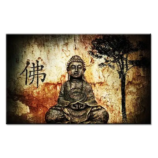 Древнее искусство Будда настенная живопись Печать на холсте для домашнего
